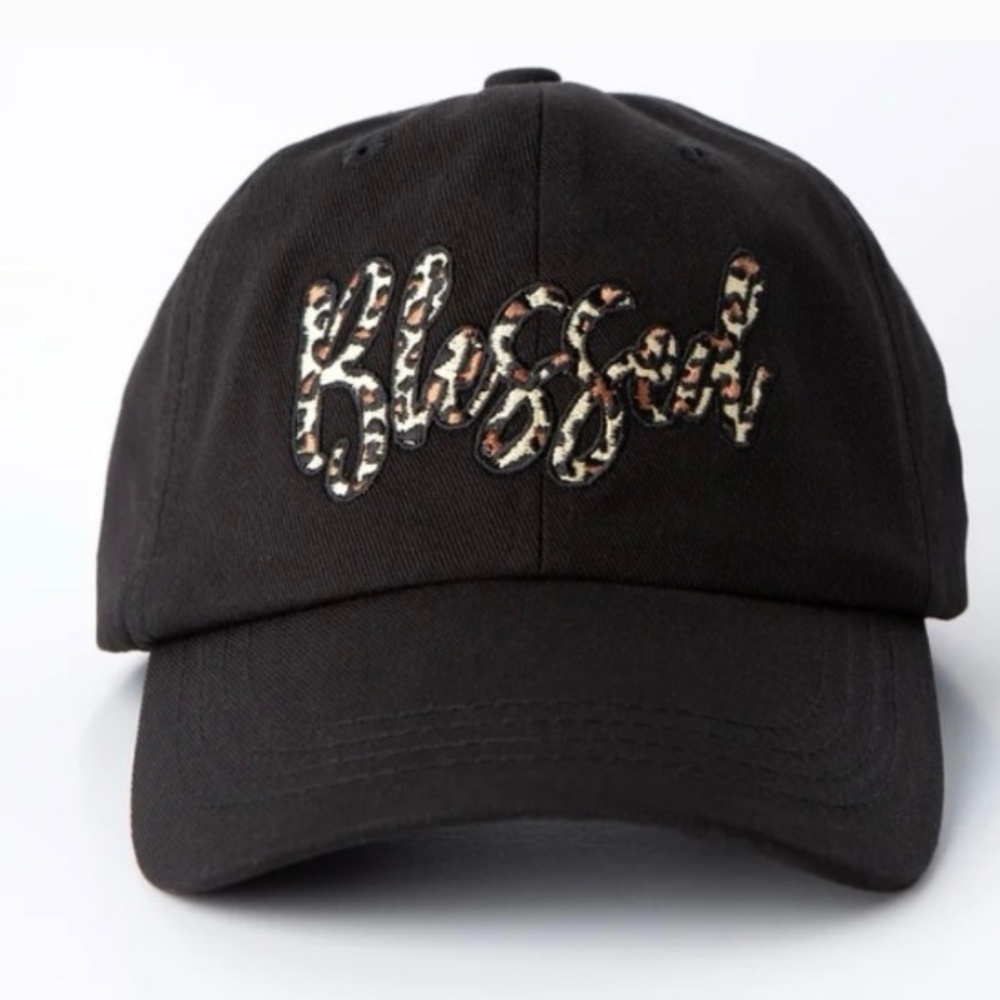Love in Faith black leopard hat. NWT